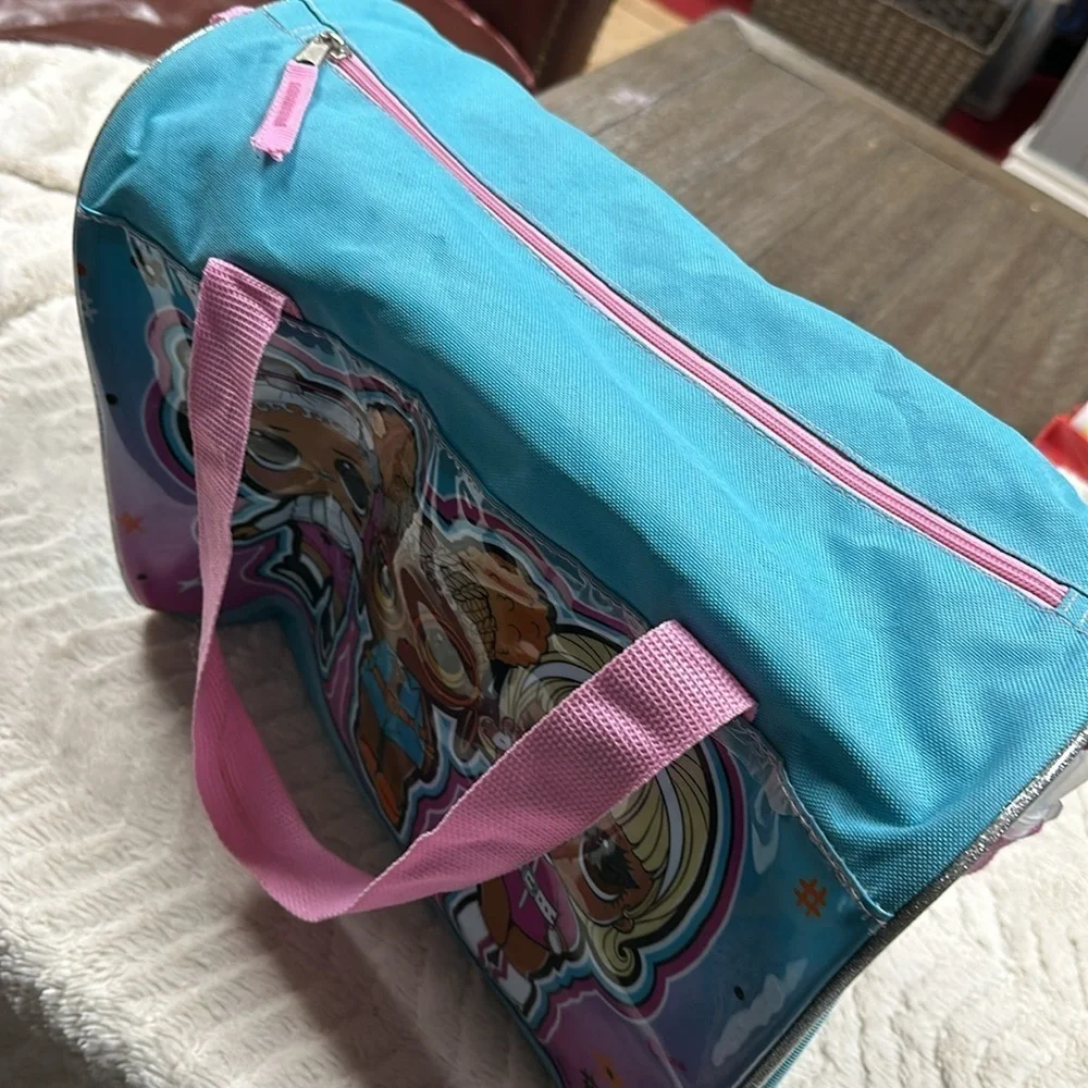 LOL Surprise Kids Plastic Tote Bag - Pink and Blue, handle & long strap